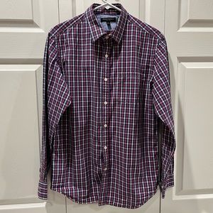 Banana Republic Soft Wash Button-Down Oxford Shirt - Red, White, Blue Checks